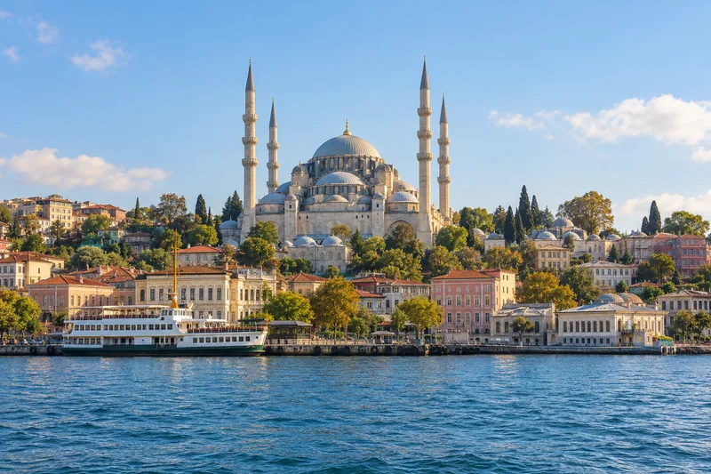 An Istanbul mosque above the waterfront